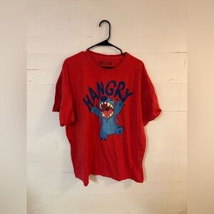 Disney Stitch Hangry Graphic T Shirt Red 2X 100% Cotton